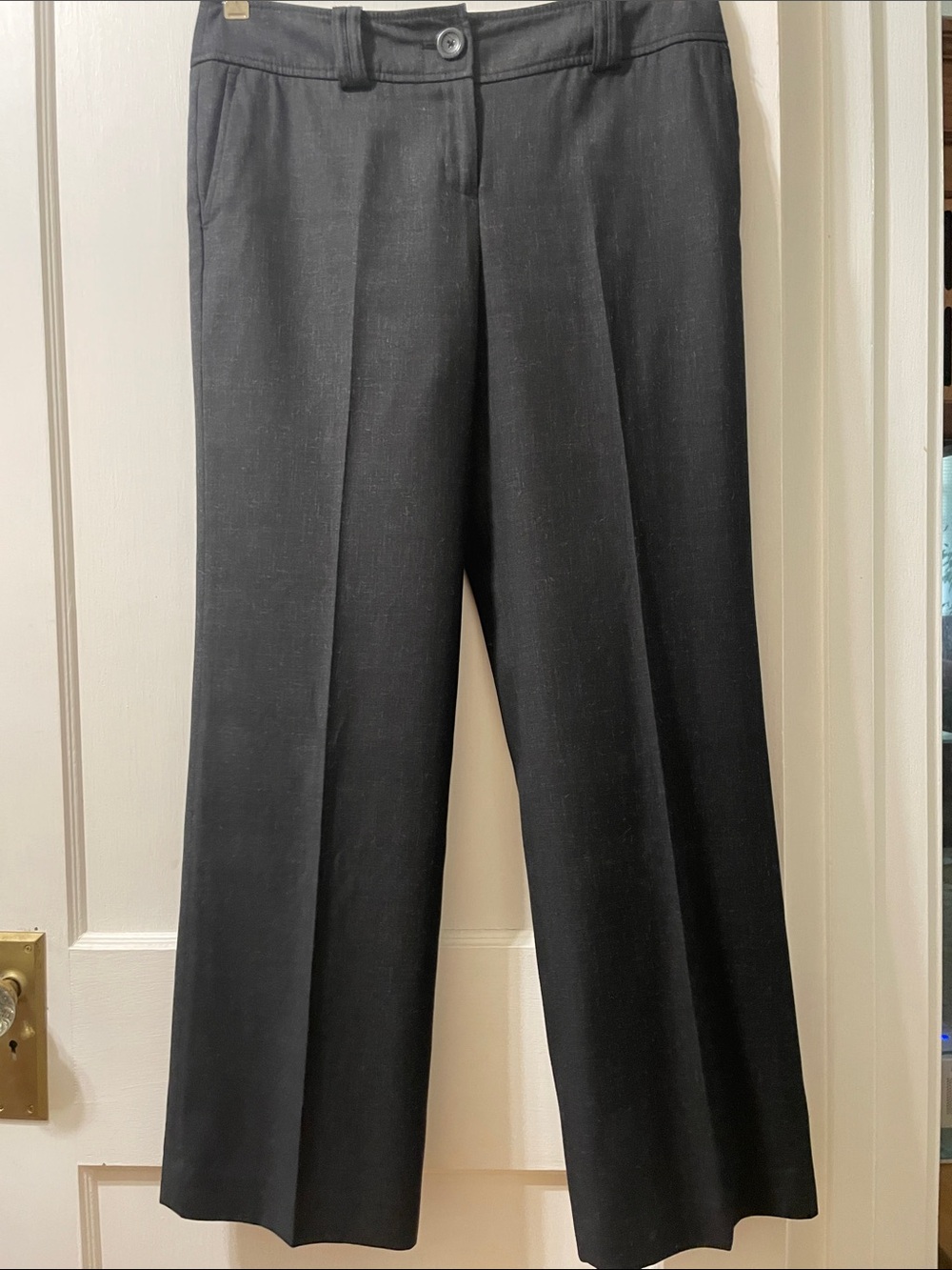 Ann Taylor Signature Fit Black Tailored Straight-Leg Trousers